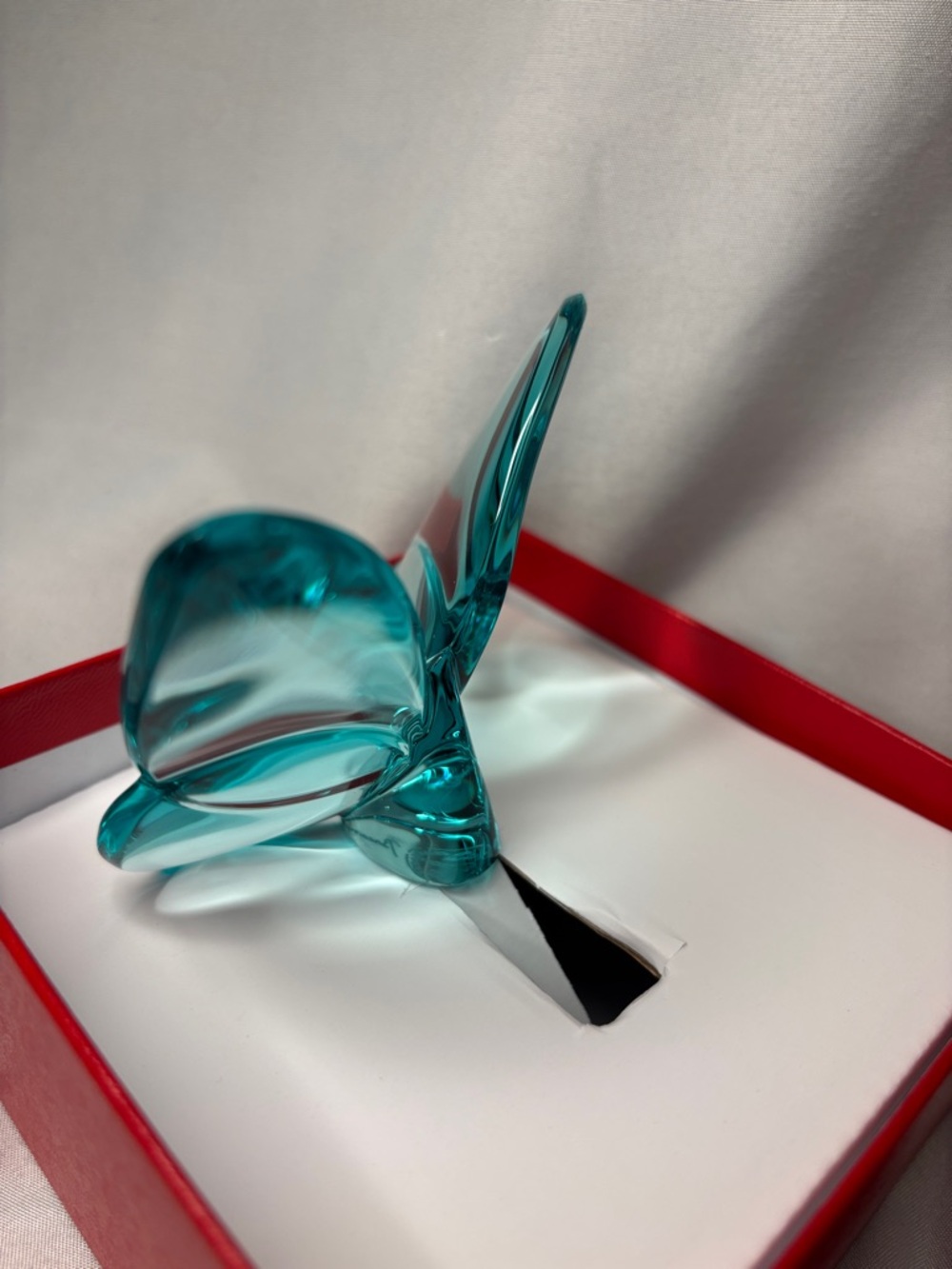 Baccarat Lucky Butterfly Crystal Blue Clear 3.1 x 1.7 x 2.5 in Figurine /ｗ BOX - Picture 4 of 5